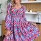 Double Take Full Size Printed Long Sleeve Dress