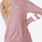 Striped Contrast Raglan Sleeve Top