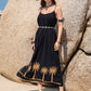 Embroidered Scoop Neck Midi Cami Dress