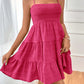 Full Size Smocked Tiered Sleeveless Mini Dress