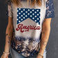 AMERICA Round Neck Short Sleeve T-Shirt