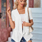 Eyelet Open Front Short Sleeve Cover Up