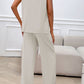 Devine Round Neck Short Sleeve Top and Pants Set