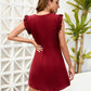 Ruffled Round Neck Mini Dress