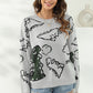 Dinosaur Print Pullover Sweater