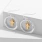 Brass Contrast Cross Dangle Earrings