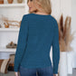 Button Up Round Neck Long Sleeve Cardigan
