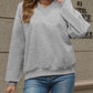 V-Neck Long Sleeve Dropped Shoulder Sweatshirt