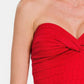 Zenana Ruched Twisted Sweetheart Neck Top