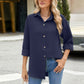 Full Size Collared Neck Long Sleeve Shirt