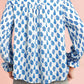 Frill Printed Button Up Long Sleeve Shirt