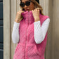 Fuzzy Plaid Texture Zip Up Vest Coat
