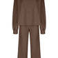 Round Neck Long Sleeve Top and Pants Set