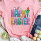 HAPPY EASTER Round Neck Short Sleeve T-Shirt