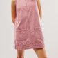 Mandy Round Neck Wide Strap Mini Dress with Pockets