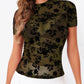 Mock Neck Short Sleeve Top