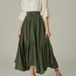 Smocked Waist Band Ruched Layered Skirt
