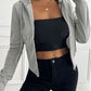 Devine Zip Up Long Sleeve Hooded Outerwear