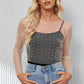 Pearl Long Sleeve Mesh Cropped Top