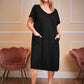 Plus Size Round Neck Short Sleeve Lounge Dress