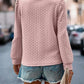 Textured Round Neck Long Sleeve Sweatshirt