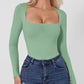 Square Neck Long Sleeve Bodysuit