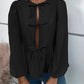 Peplum Tied Long Sleeve Blouse