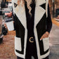 Full Size Contrast Open Front Sherpa Vest Coat