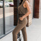 Drawstring Round Neck Sleeveless Jumpsuit