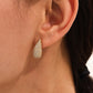 Stainless Steel Inlaid Zircon Teardrop Earrings