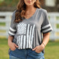 Plus Size US Flag Graphic V-Neck Tee