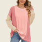 Double Take Texture Contrast Round Neck Long Sleeve T-Shirt