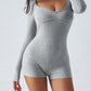 Devine Highly Stretchy Long Sleeve Romper
