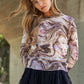 J.NNA Marble Design Long Sleeve Mesh Top