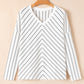 Striped V-Neck Long Sleeve Blouse