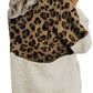 Color Block Half Zip Long Sleeve Fuzzy Sweatshirt