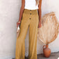 Full Size Decorative Button High Waist Pants
