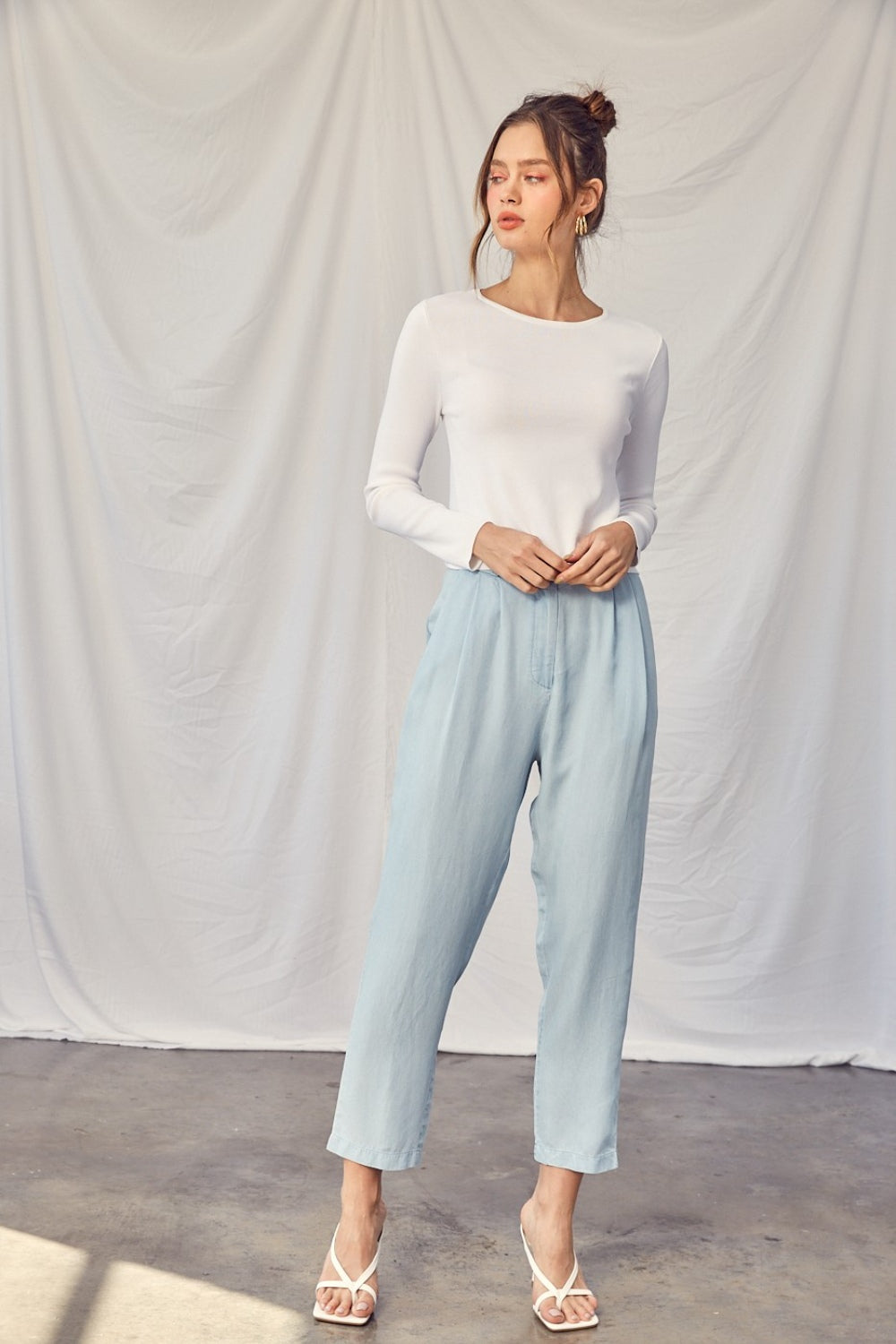 Idem Ditto Twisted Backless Long Sleeve Knit Top *