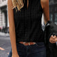 Solid Notched Sleeveless Blouse