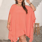 Plus Size Round Neck Batwing Sleeve Mini Dress