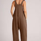 Wide Strap Jumpsuit with Pockets