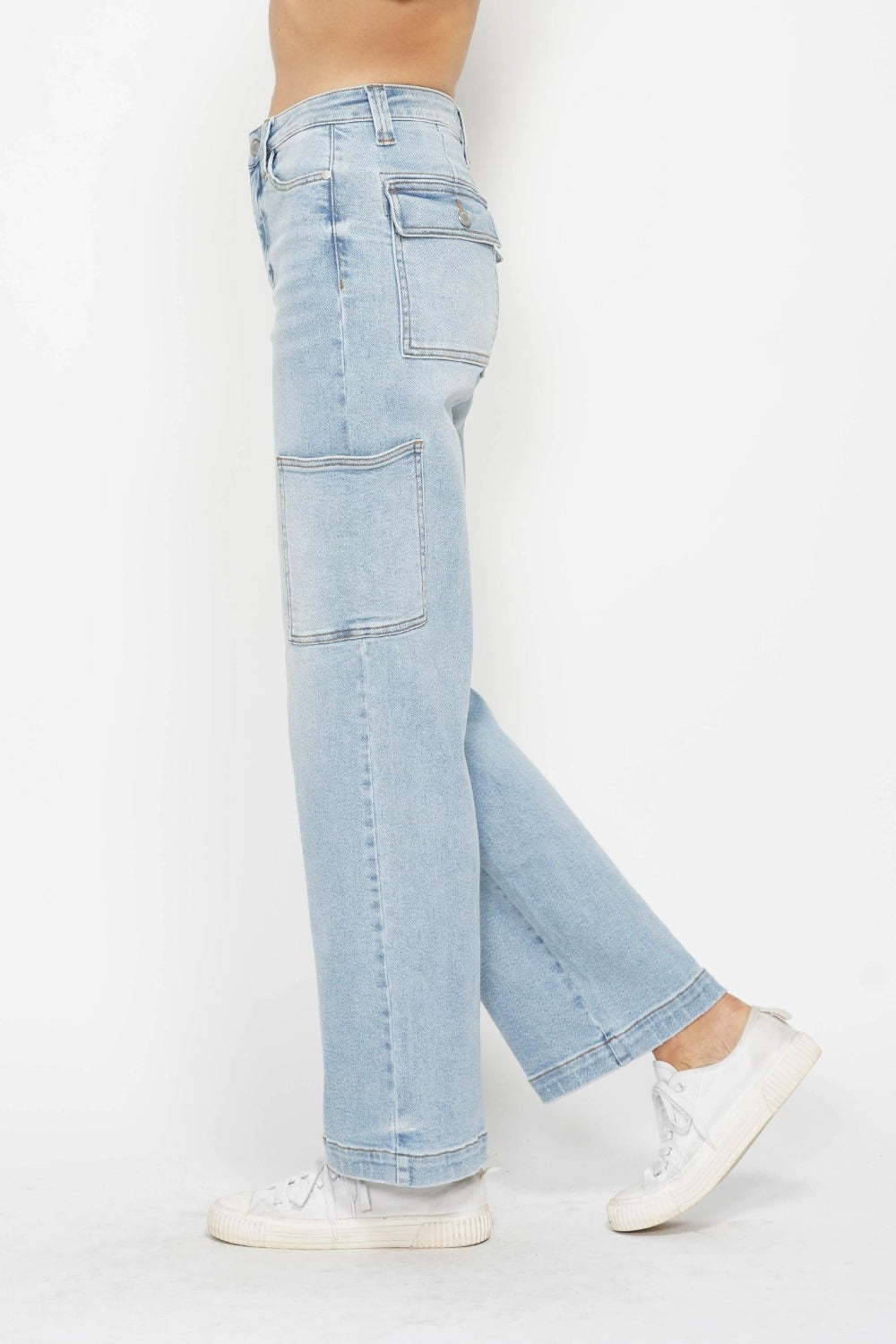 Judy Blue Full Size High Waist Straight Cargo Jeans *