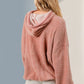 Double Take Half Zip Long Sleeve Hoodie with Kangaroo Pocket