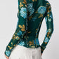 Floral Mock Neck Long Sleeve Top