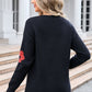 Flower V-Neck Long Sleeve Sweater