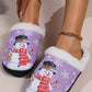 Snowman Round Toe Faux Fur Slippers