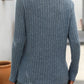 Ribbed V-Neck Long Sleeve T-Shirt