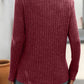 Ribbed V-Neck Long Sleeve T-Shirt