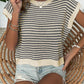 Full Size Striped Round Neck Sweater Vest