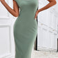Square Neck Wide Strap Sleeveless Dress
